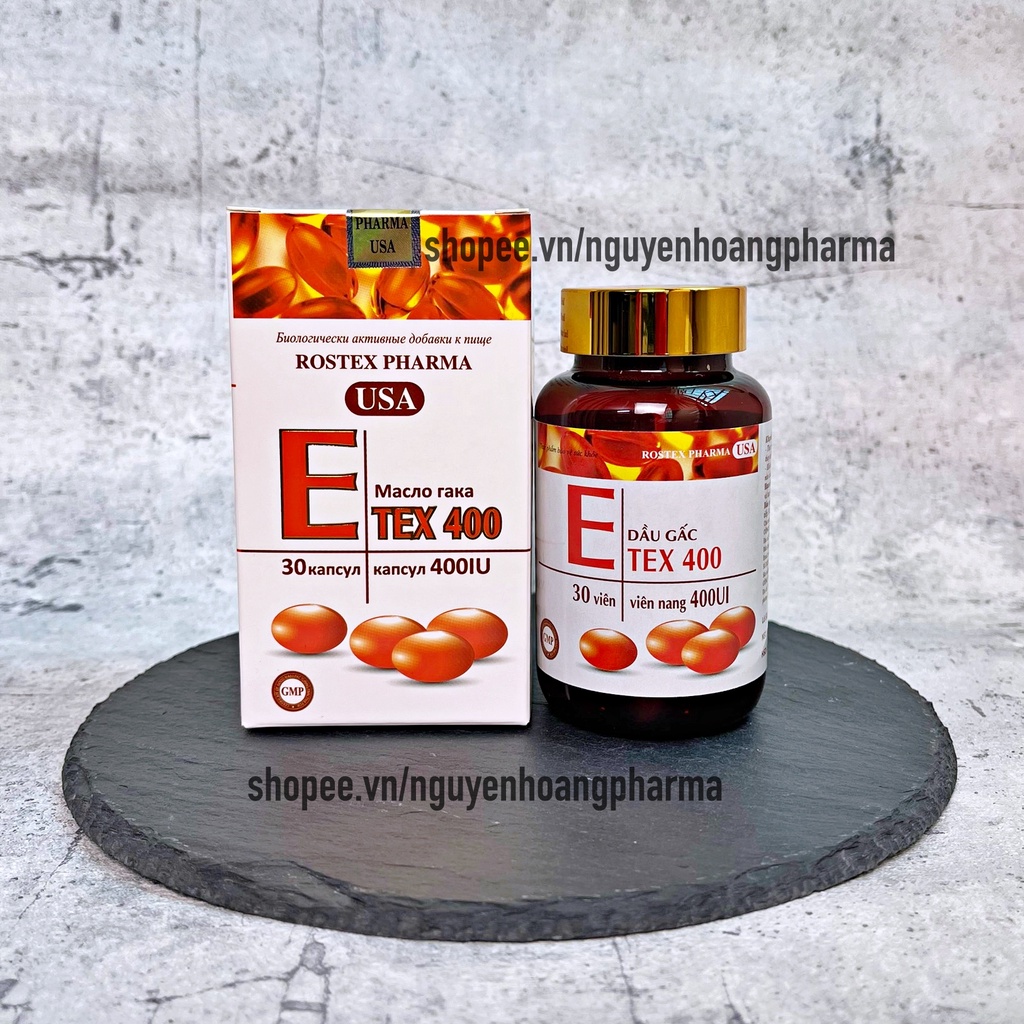 Viên uống đẹp da Vitamin e đỏ, E 400 bổ sung dầu gấc,tinh dầu lô hội, làm sáng da, trắng da - Chai 30 viên