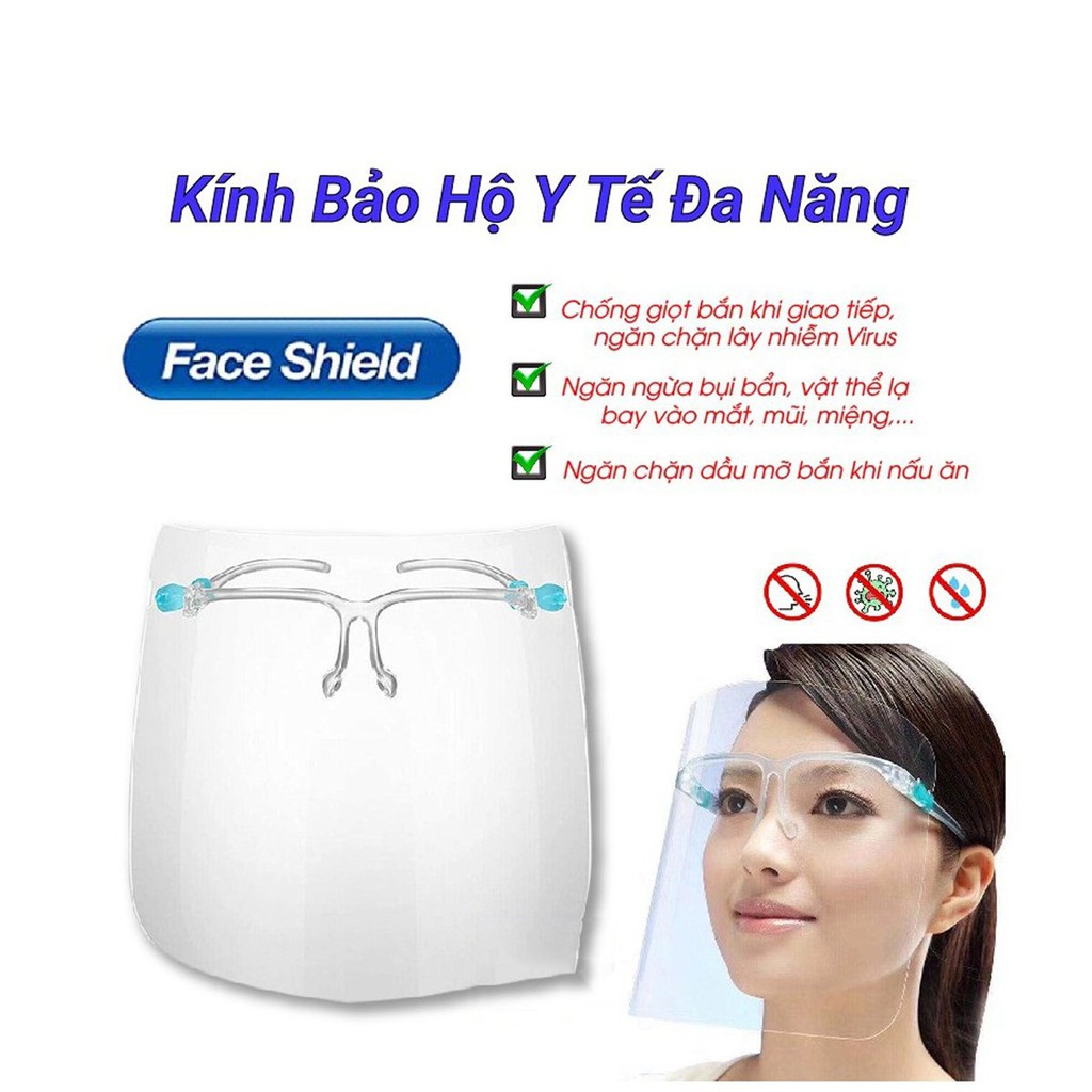 Kính bảo vệ mắt khỏi vi khuẩn mùa dịch, kính chống giọt bắn cao cấp (gồm kính và tấm chắn) | WebRaoVat - webraovat.net.vn