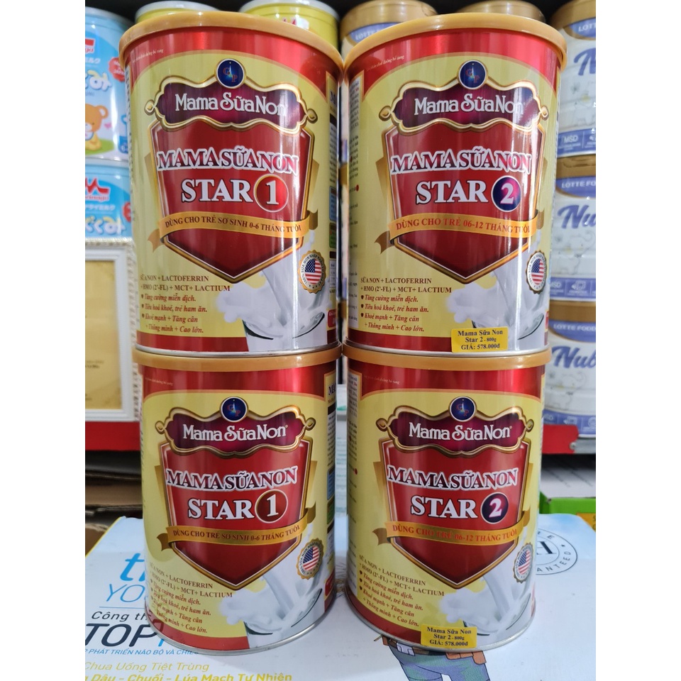 Mama Sữa Non Star 1, Star 2 Lon 800g