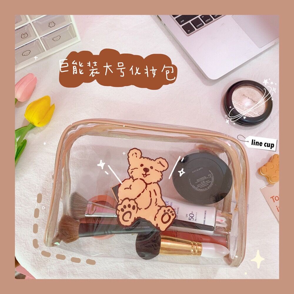 Túi đựng mỹ phẩm chống thấm nước hình gấu dễ thương phong cách Hàn Quốc | BigBuy360 - bigbuy360.vn
