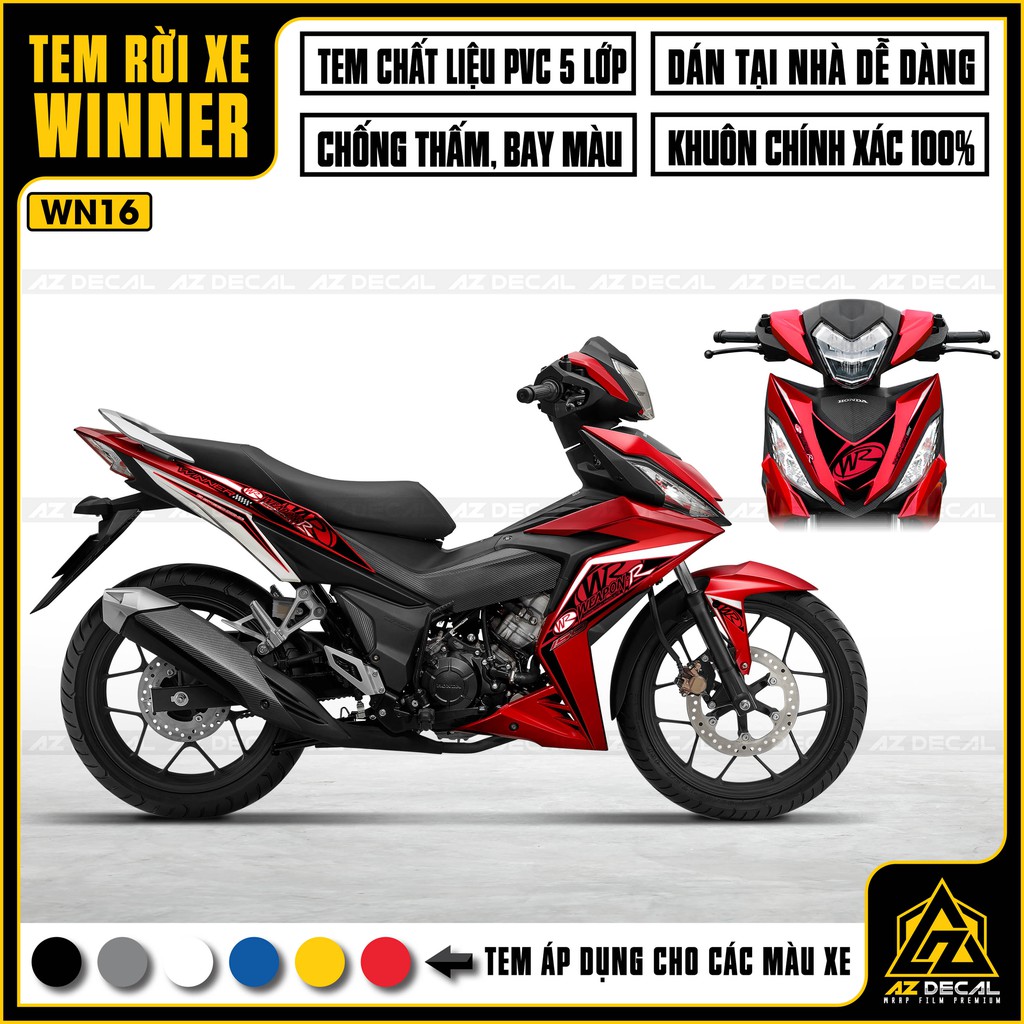 Tem Xe Winner 150 Mẫu Weapon R | WN16 | Decal PVC Chống Bay Màu, Chống Nước, Cắt Khuôn Sẵn Dễ Dán