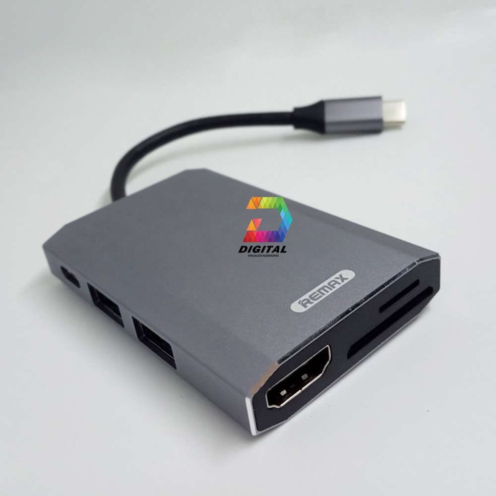 [Mã 44ELSALE2 giảm 7% đơn 300K] HUB Chuyển Type-C Ra USB 3.0 / HDMI / USB C / Thẻ Nhớ Chính Hãng Remax Tốc Độ Cao
