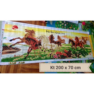 Tranh đính đá thành phẩm mã đáo thành công khổ lớn 200*70cm