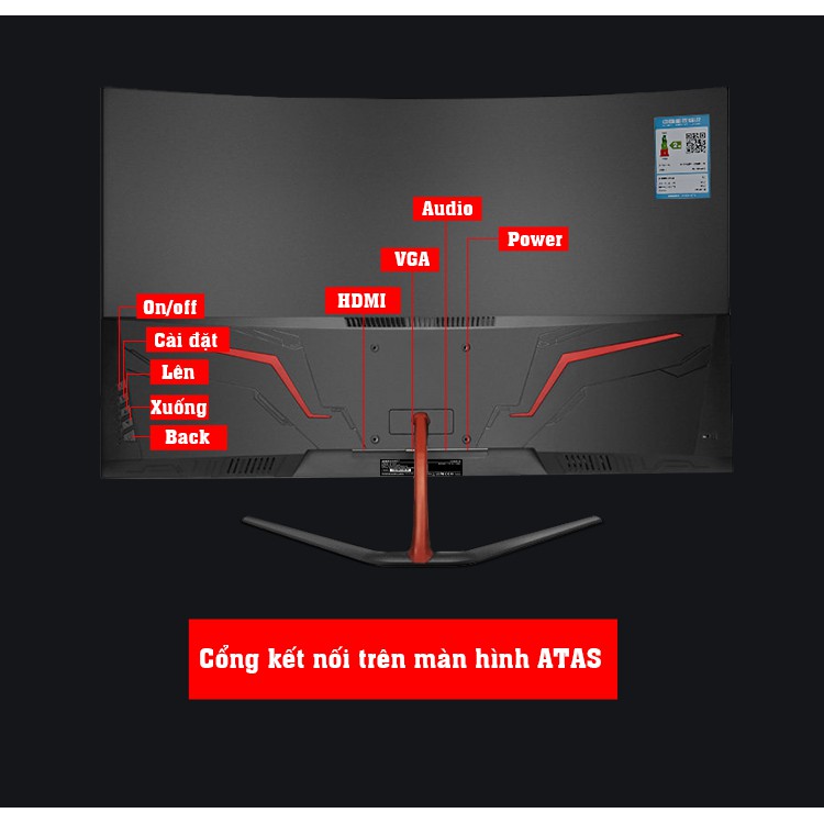 Màn hình máy tính 32 inch cong chuyên game ATAS Q318 Plus - Tần số 165HZ | BigBuy360 - bigbuy360.vn