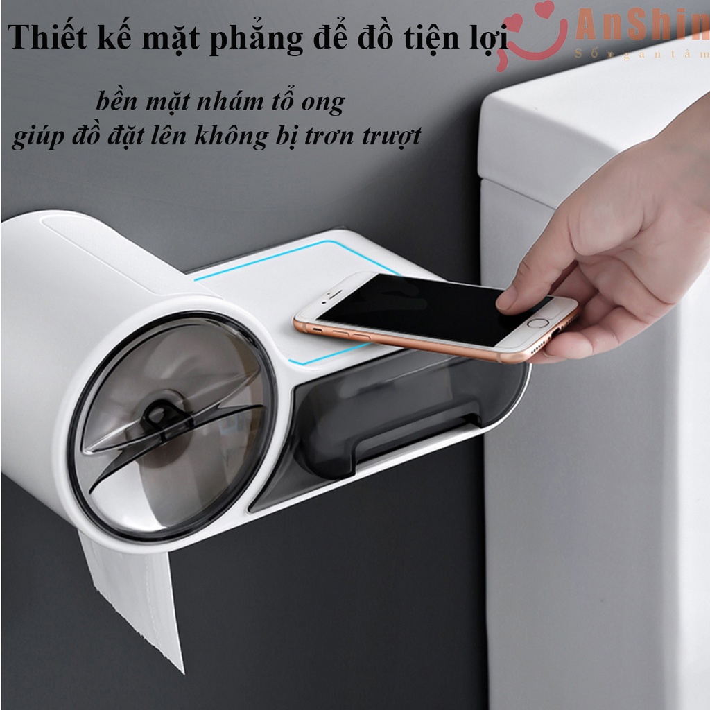 Hộp đựng giấy vệ sinh chống thấm nước - hộp giấy vệ sinh dán tường hai ngăn cao cấp