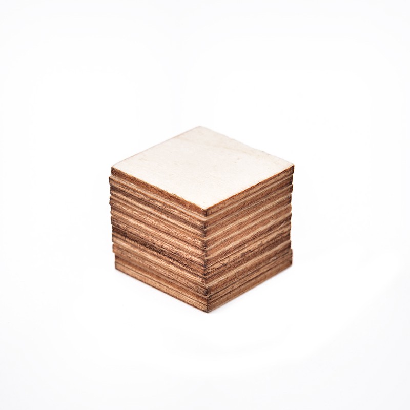 Set 100 Miếng Gỗ Trơn Hình Vuông / Tròn Dùng Để Làm Đồ Trang Trí DIY