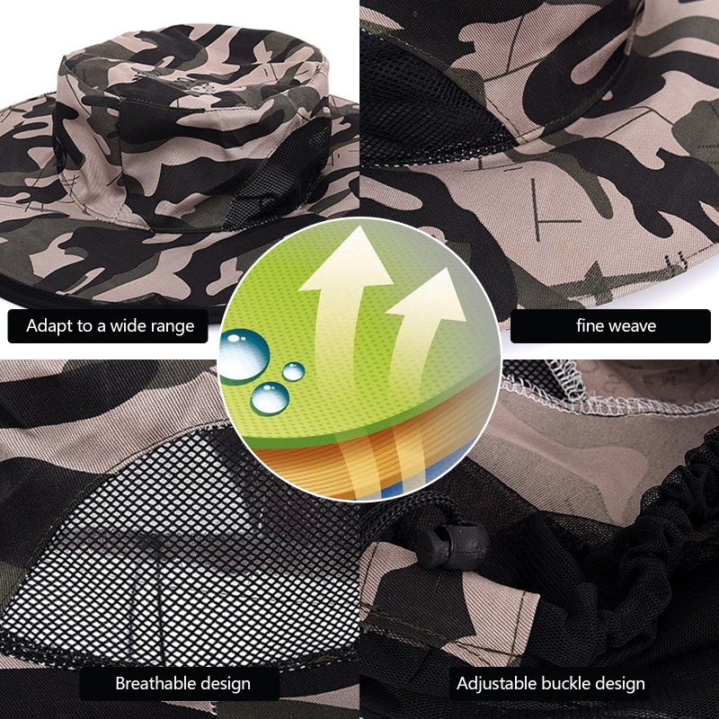 Mũ Lưới Chống Ong Đốt / Côn Trùng Thoáng Khí Dùng Khi Đi Câu Cá / Cắm Trại