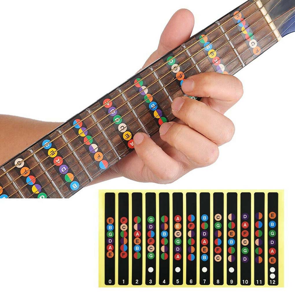 [Global] Guitar Fretboard Sticker Note Map Decal Guitar Fingerboard Note Labels Sticker Learning Tool