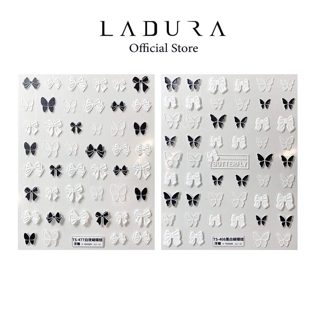 Sticker nail lụa nơ 5D LADURA