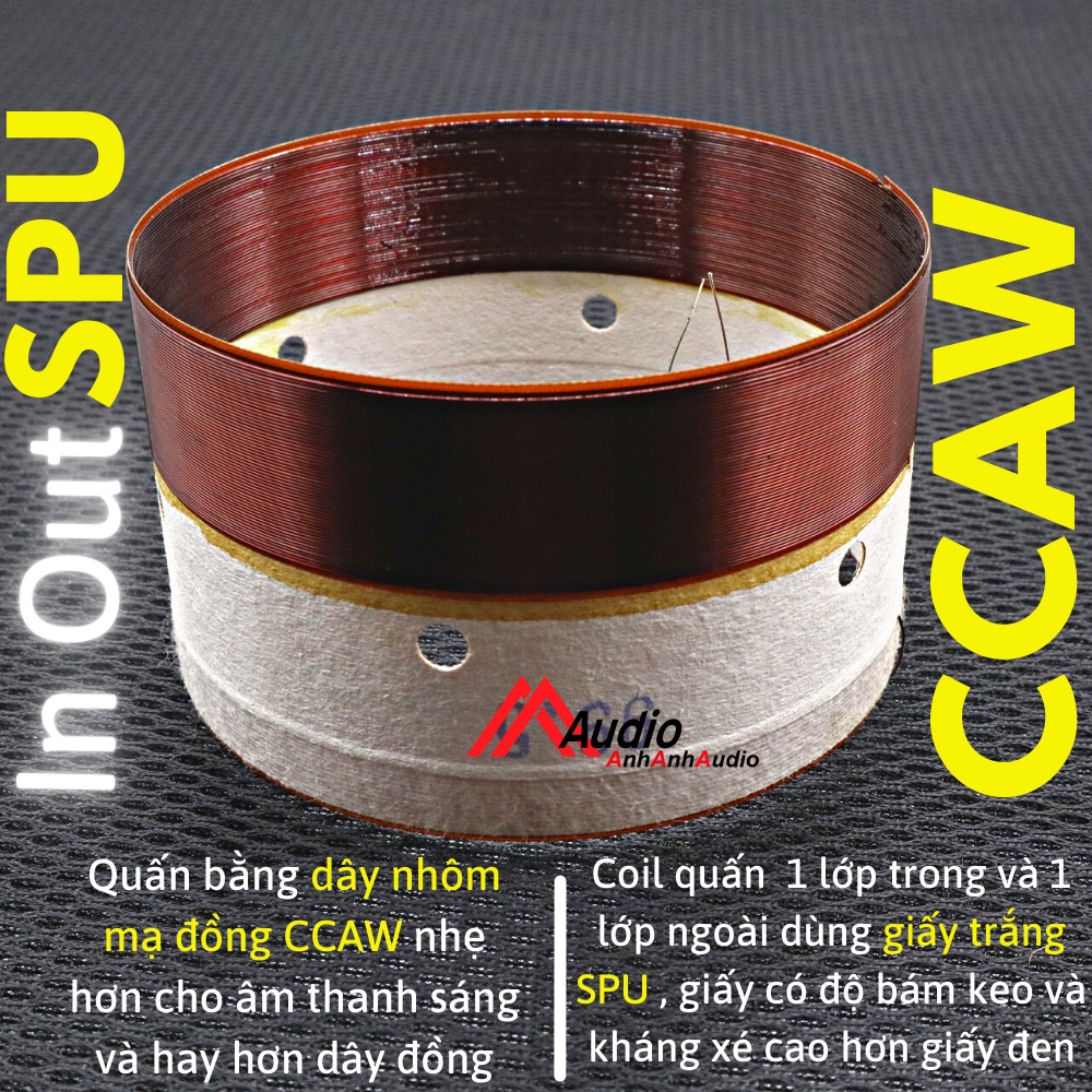 coil 99.2 - 99.3 - 99.5 - 114 - 114.7 - 125 quấn 1 lớp trong 1 lớp ngoài , coil loa bass In Out