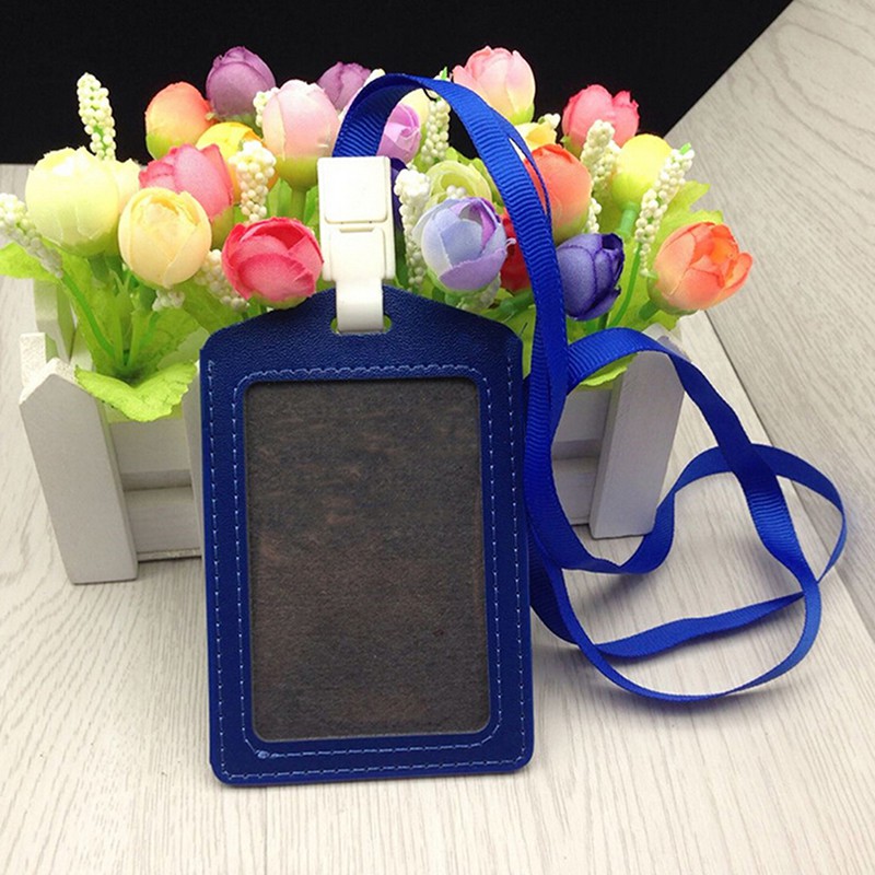1 Túi Đựng Thẻ Id Bằng Da PU Kèm Vòng cổ Tiện Dụng