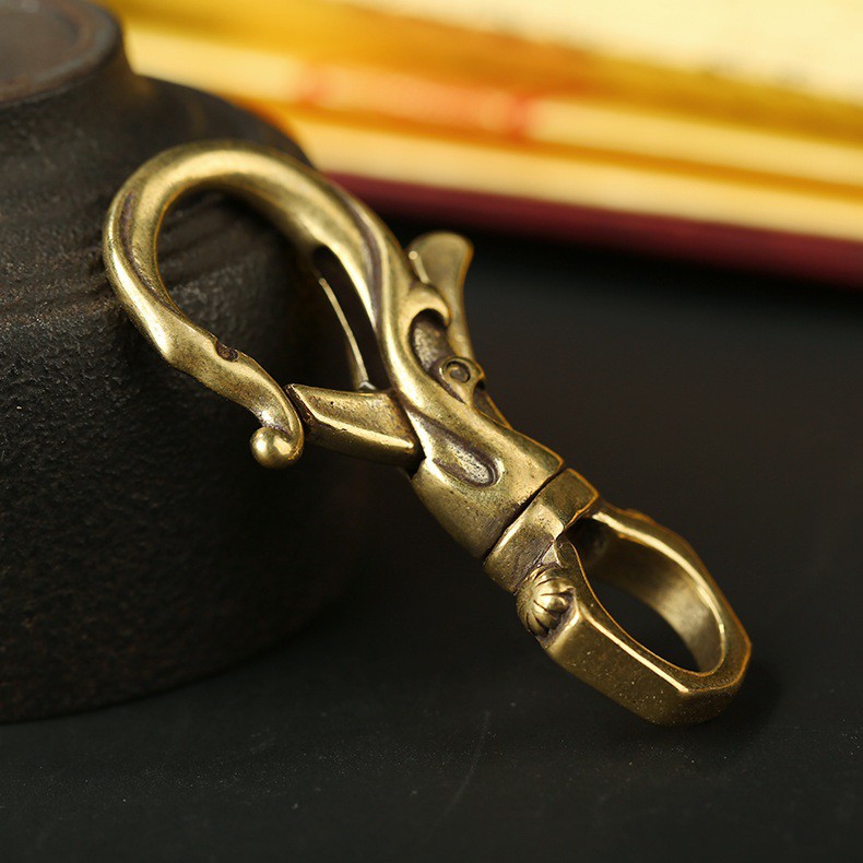 Móc Chìa Khóa, Móc Khóa Thắt Lưng Đồng Kiểu Dáng Hoa Văn Độc Đáo