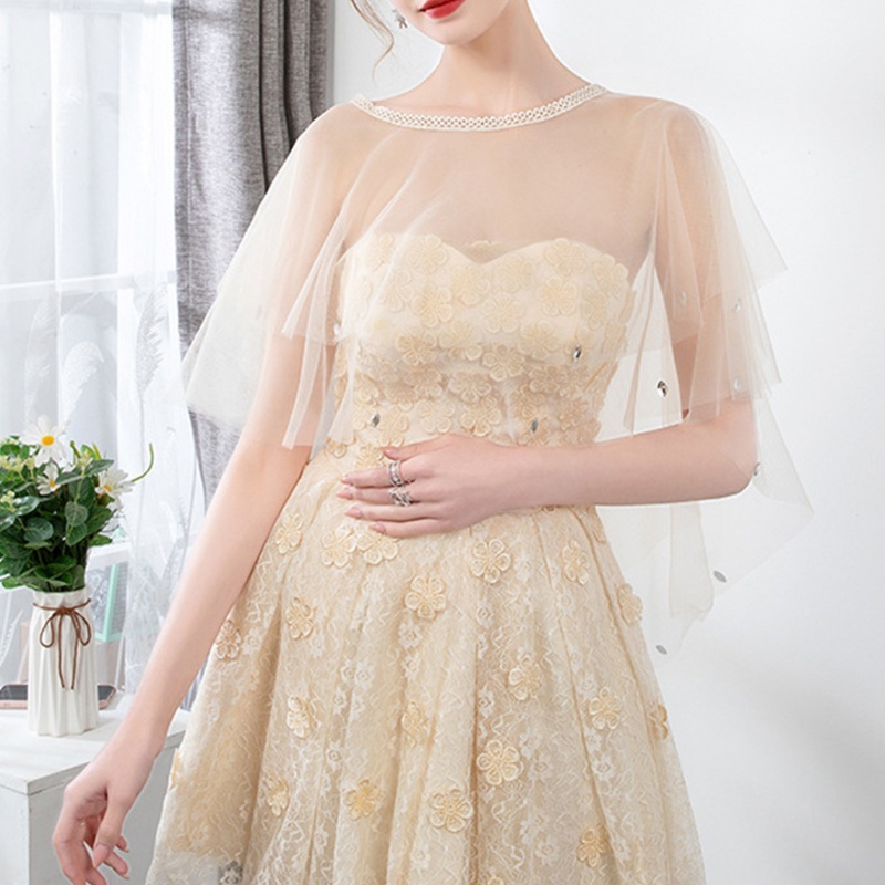 Wmmb Khăn Choàng Cổ Vải Tuyn Trong Suốt Quấn Vai Không Dây Cho Nữ Đi Tiệc Tối Tri