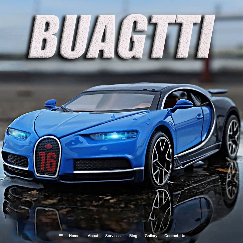 Mô Hình Xe Ô Tô Bugatti Chiron Có Đèn Và Âm Thanh Bằng Hợp Kim Tỉ Lệ 1: 32 Cho Bé Trai