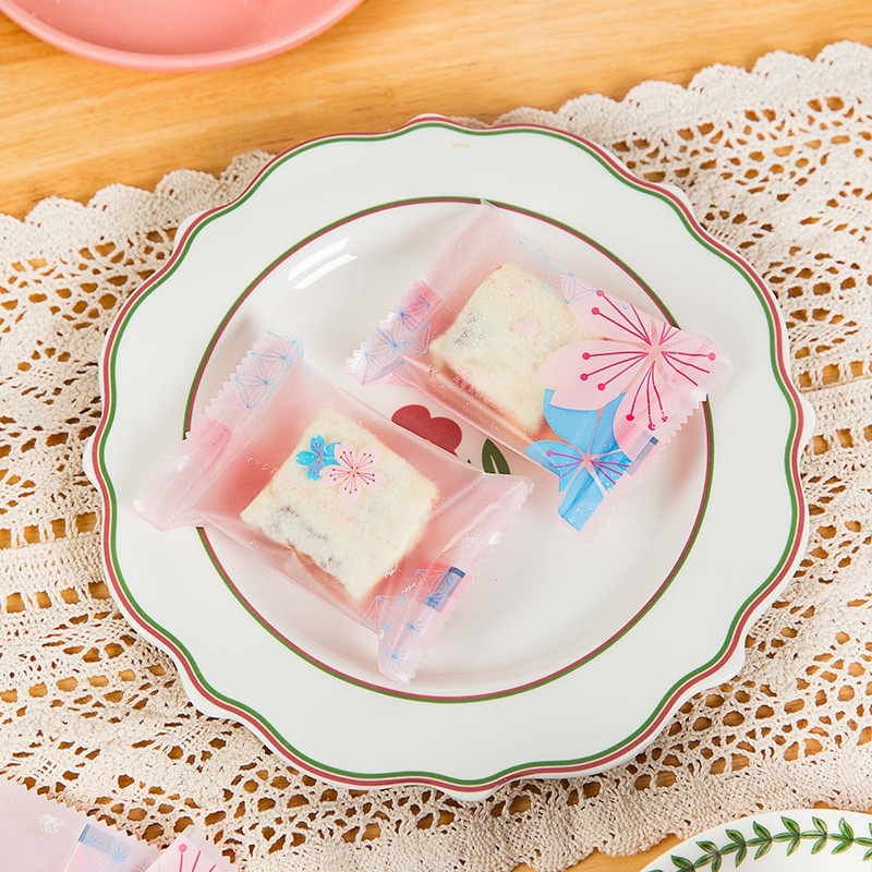 Set 50 túi hàn miệng hoa anh đào size 7 x 10 cm