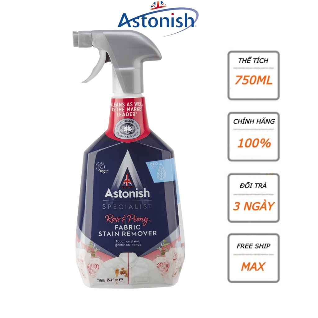 [Mã BMBAU50 giảm 7% đơn 99K] Chất tẩy quần áo hữu cơ Astonish tẩy áo trắng áo màu khỏi các vết bẩn cứng đầu