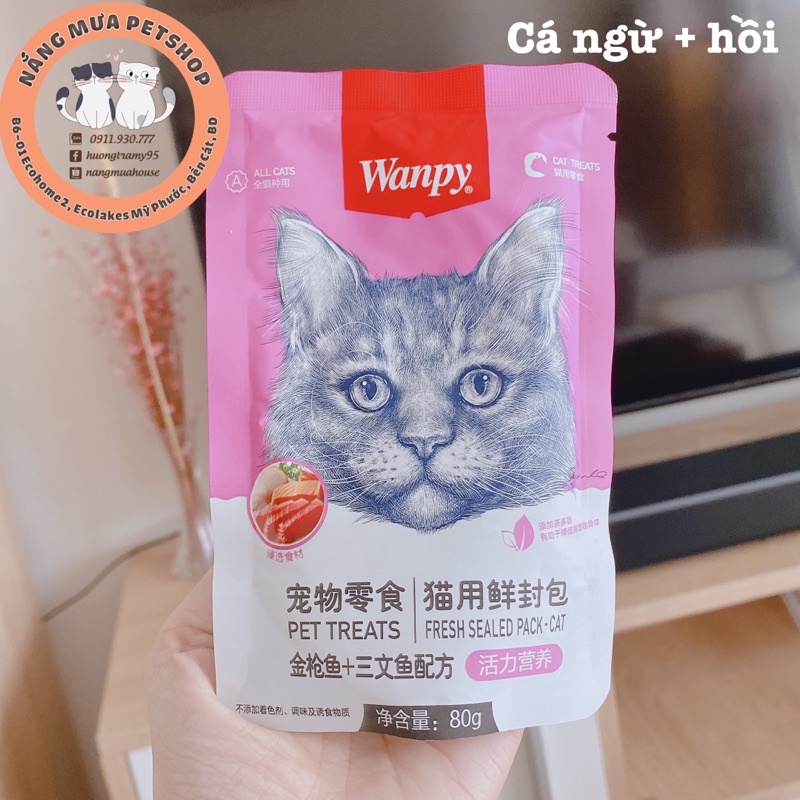 Pate WANPY cho mèo gói 80g 7 vị