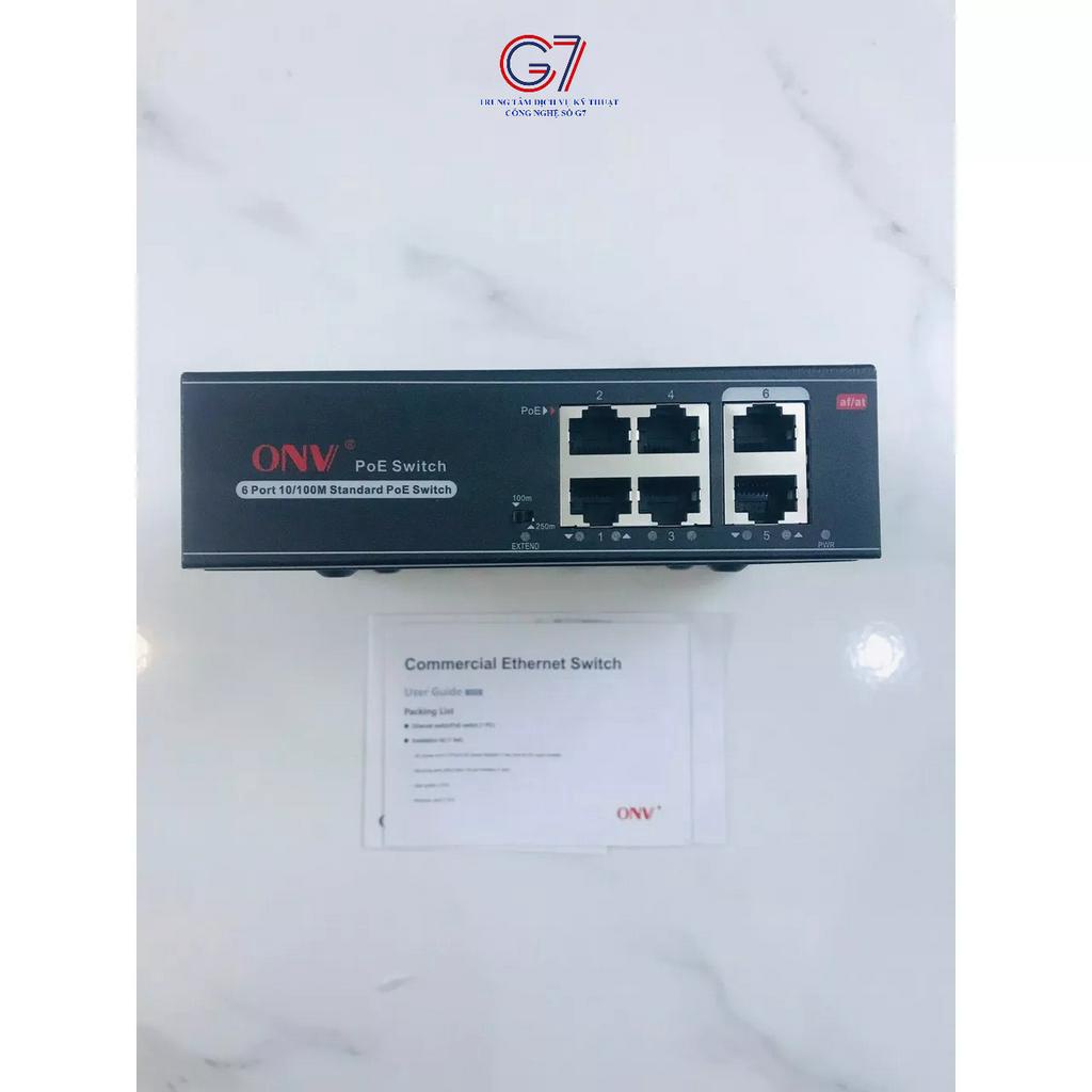 Switch Poe 4 port ONV H1064PLS 10/100M 6-port AI PoE switch