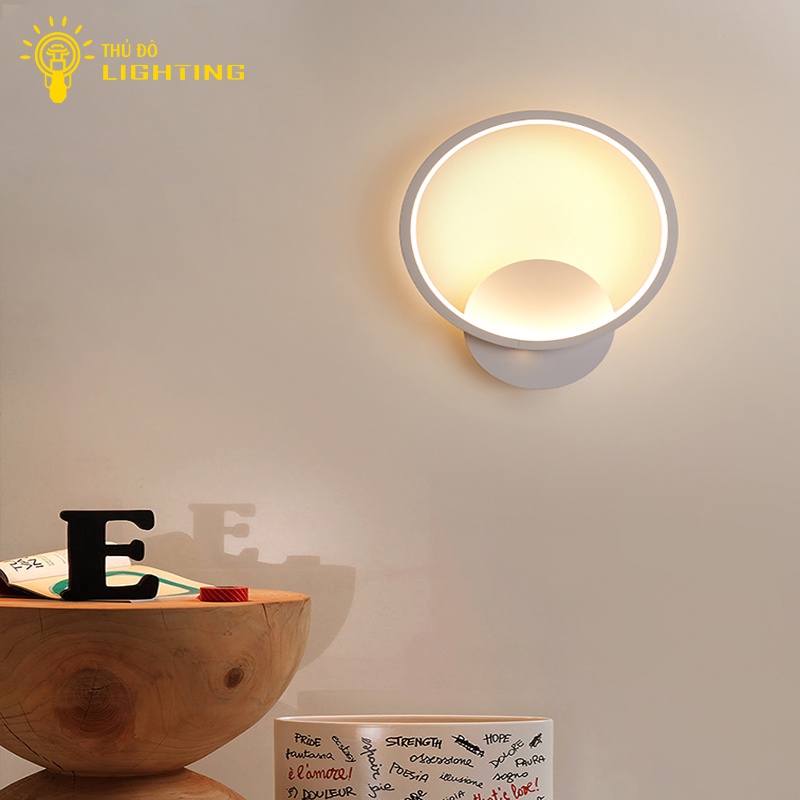 Đèn Tường Led Trang Trí Phòng Khách THỦ ĐÔ LIGHTING Đèn Led Vàng Hình Tròn Chất Liệu Thép Sơn Tĩnh Điện
