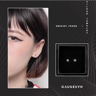 Khuyên bạc thái hoá tiết tròn _kb00387