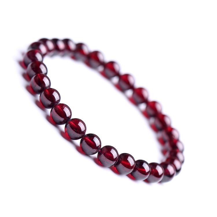 Vòng đeo tay chuỗi hạt đá đỏ thật 6mm