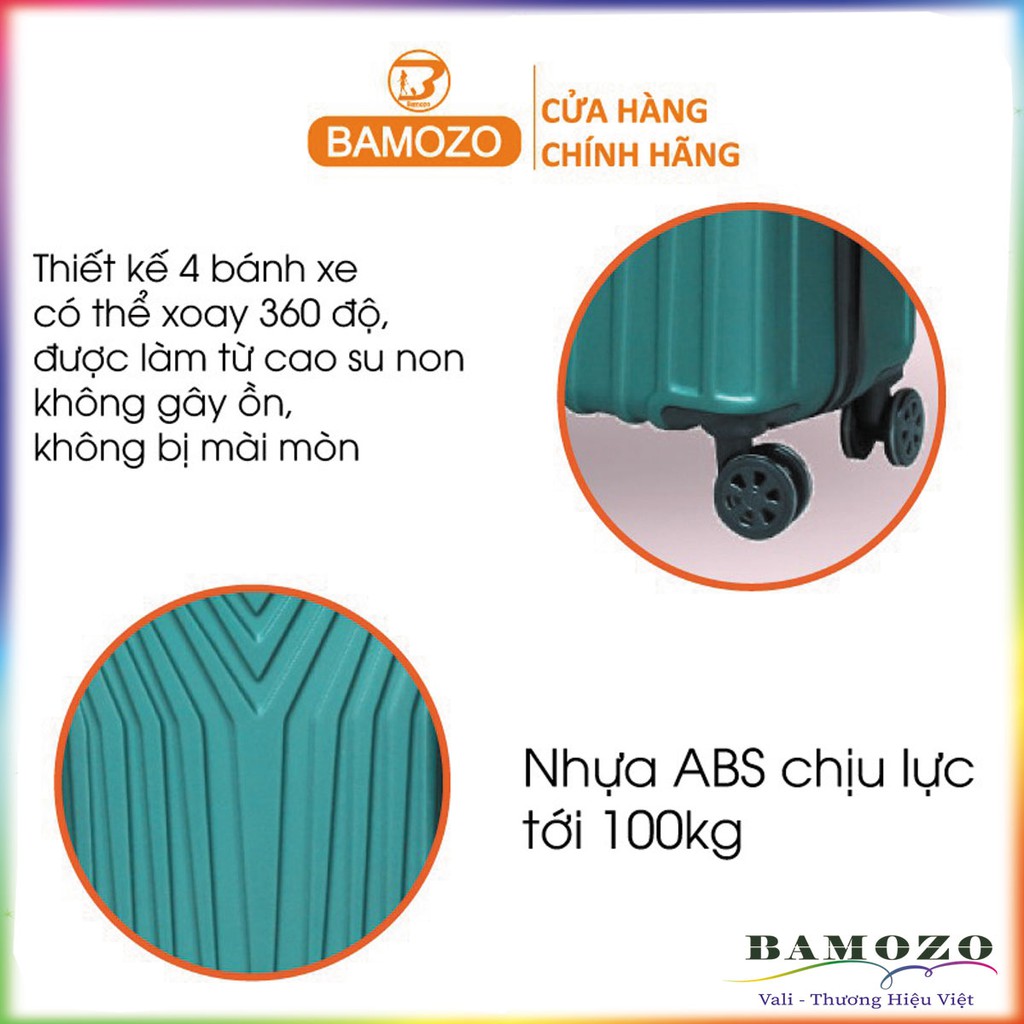 [GIÁ HỦY DIỆT] Vali Du Lịch Khóa Kéo Bamozo Jessie - Vali Size 20inch - Chống Va Đập - Trầy Xước - Bảo Hành 5 Năm