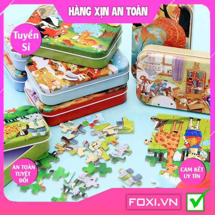 Tranh ghép hình puzzle Foxi-Đồ chơi bằng gỗ-giáo dục cho bé trò chơi siêu trí tuệ đa dạng nhiều mẫu-An toàn cho bé