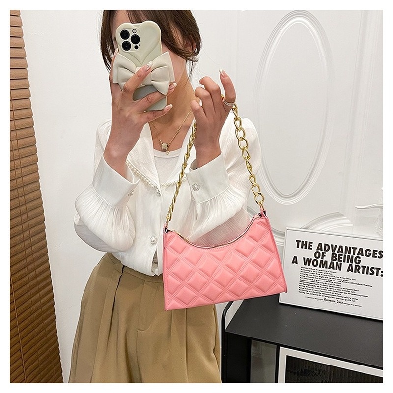 Túi Xách Đeo Vai Màu Trơn Vân Kim Cương Kiểu retro NB00256