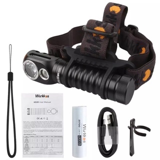 Đèn gù 21700 đèn đeo đầu Wurkkos HD20 led đôi pin 4800mah sạc được cho điện thoại đuôi nam châm clip cài 2 chiều