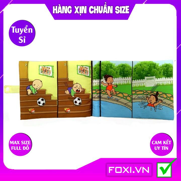 Sách vải cơ bản dành cho Bé sơ sinh với 16 chủ đề số đếm-cuộc sống-tự nhiên-cảnh báo nguy hiểm-Giúp bé vừa học vừa chơi