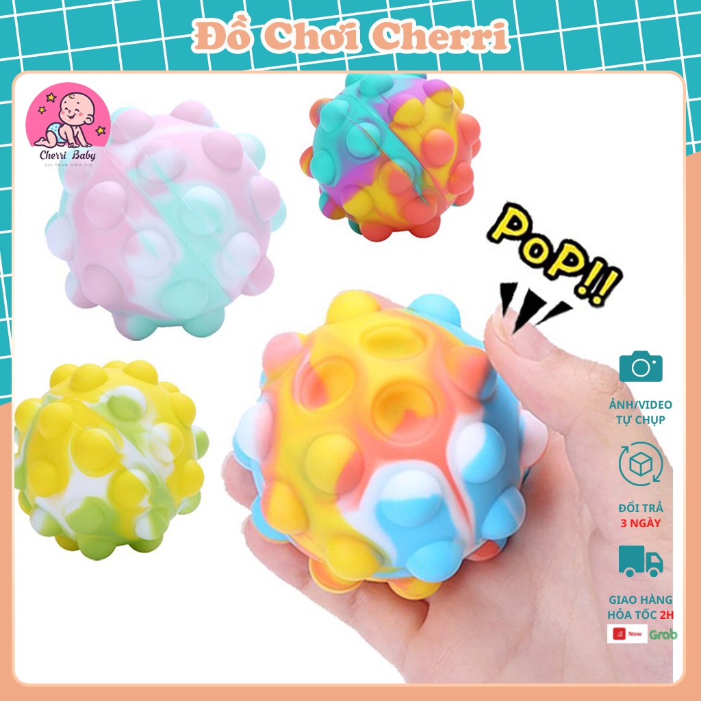 Bóng Pop It Phát Sáng Silicone, Đồ Chơi Trẻ Em Giải Trí Thông Minh Giải Tỏa Áp Lực