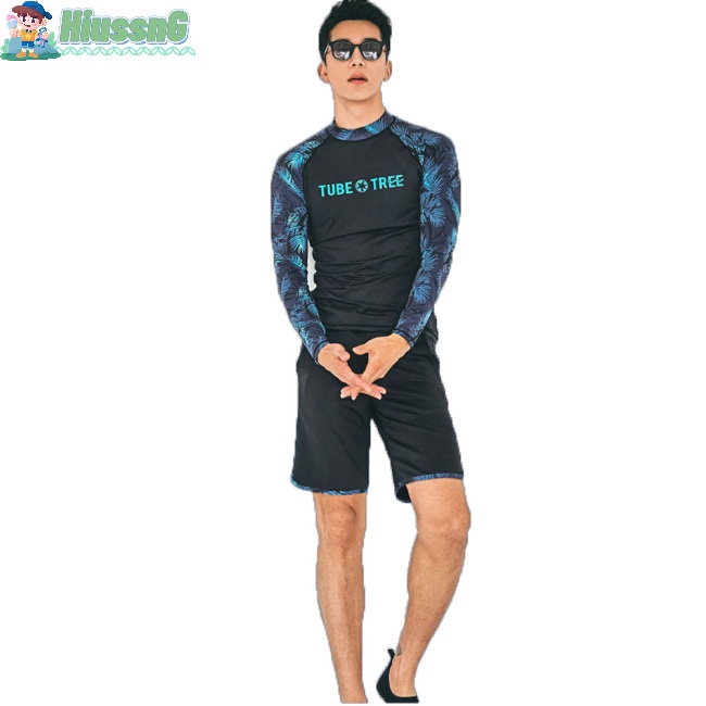 Bộ Đồ Lặn 2 Mảnh Tay Dài Có Khóa Kéo Nhanh Khô Chống Nắng Dành Cho Nam