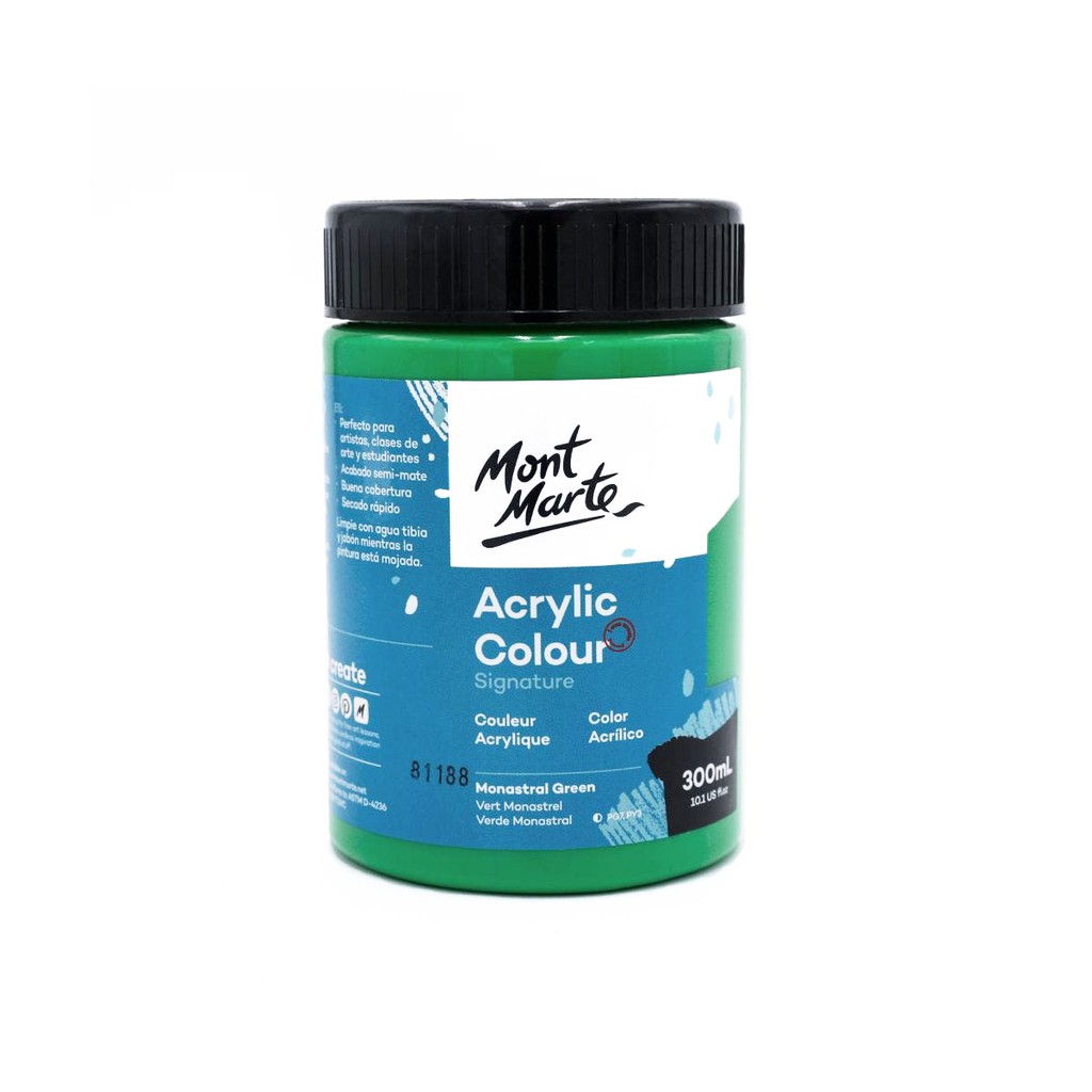 Màu Acrylic Mont Marte 300ml - Monastral Green - Acrylic Colour Paint Signature 300ml (10.1oz) - MSCH3057