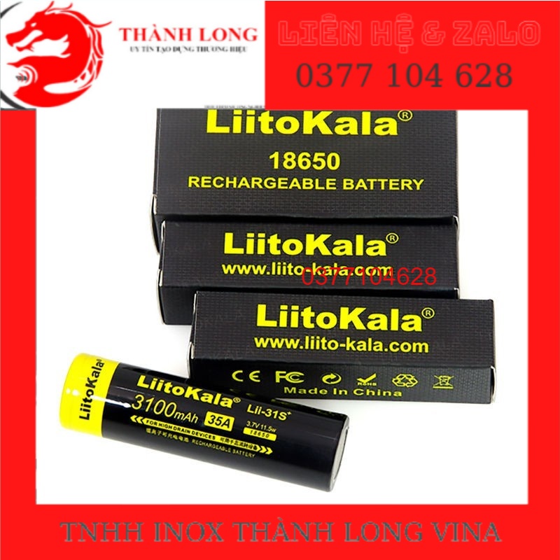 Pin 18650 - Pin sạc LiitoKala 18650 3100mAh dòng xả 35A