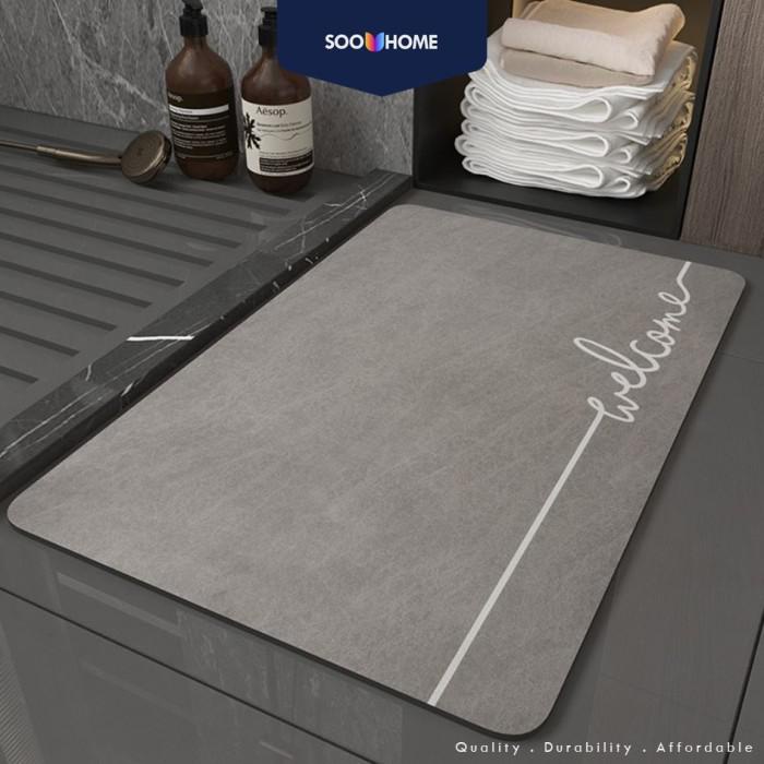 Wc Thảm lót bồn cầu chống trượt cao cấp màu xám nhạt 40X60 Cm