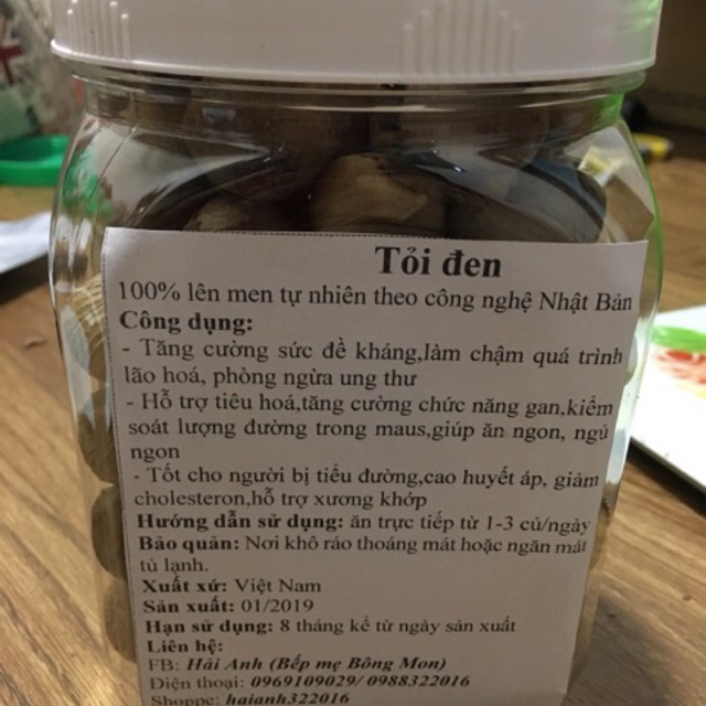 Tỏi đen 1 nhánh 500g(loại đẹp)(đóng hộp đẹp đi biếu sang xịn)