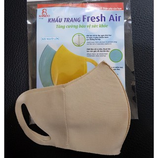 Khẩu trang chất liệu vải kháng khuẩn 2 lớp giặt và tái sử dụng - Fresh Air Hình Thật