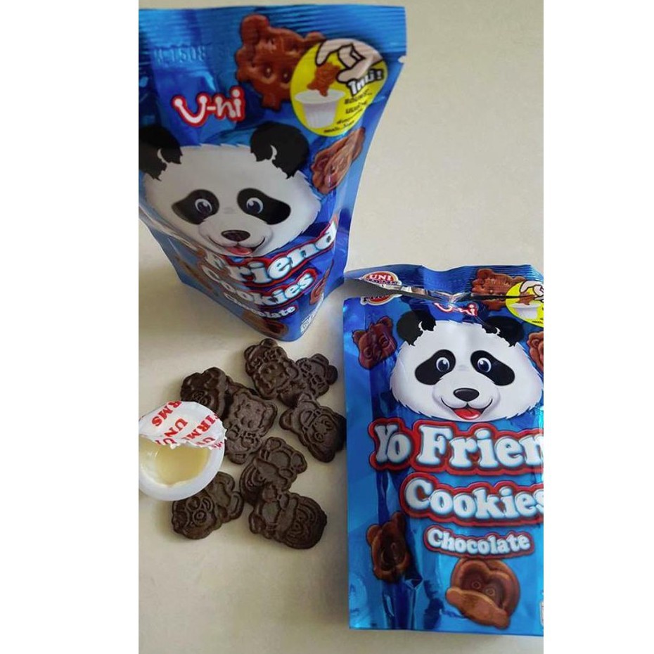 1 Gói Bánh Gấu Yo Friend Thái Lan Vị Socola Chấm Kem Sữa (Gói 30g)