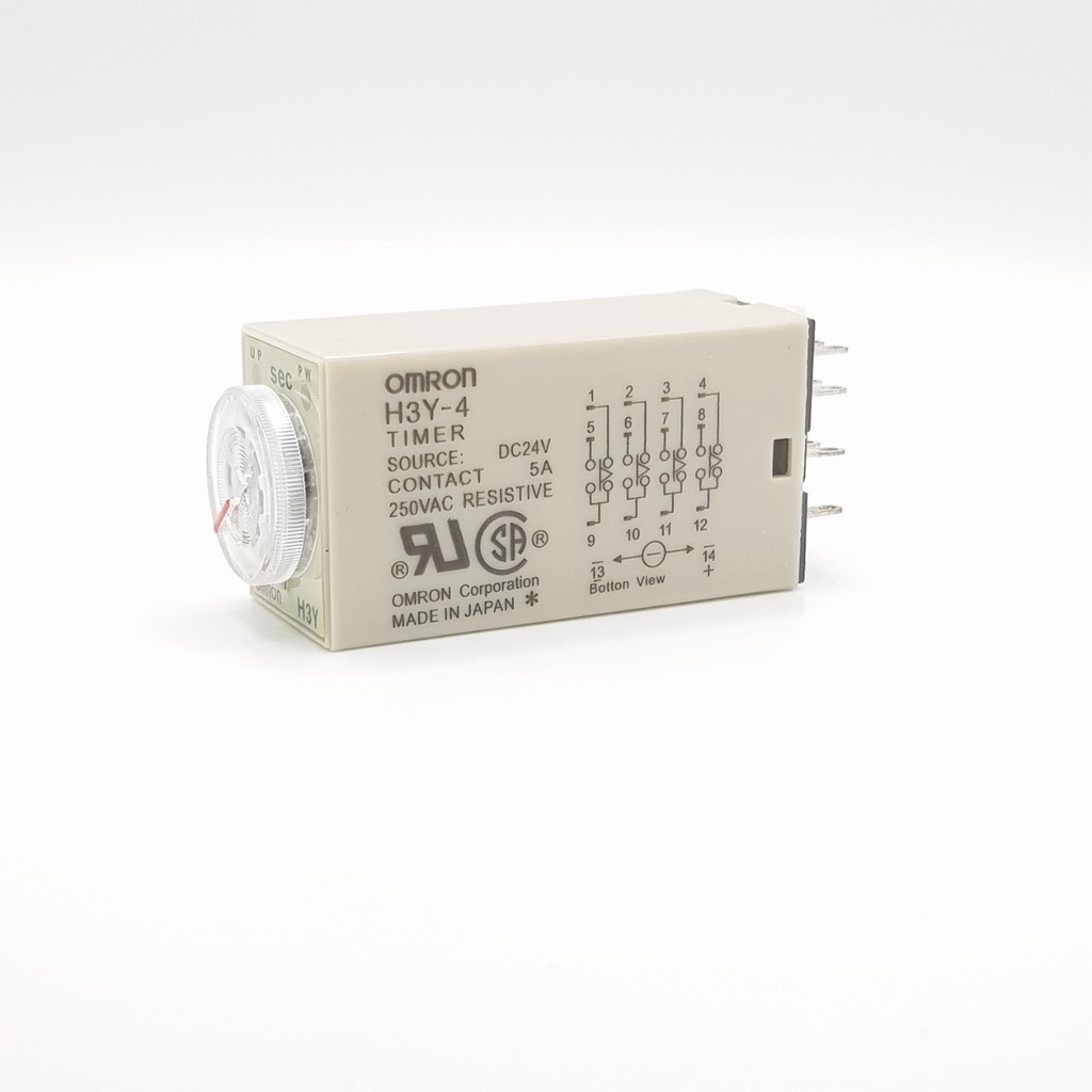 Rơ le 24V 10 giây, Relay thời Gian Timer Omron H3Y-4 14P 24V, H3Y-4, rơ le thời gian