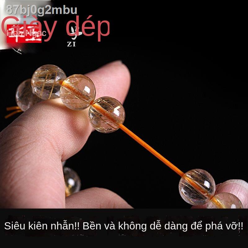 Dây đàn hồi pha lê nhập khẩu Nhật Bản, đeo chuỗi hạt tay, cầu nguyện Wenwan chống mài mòn thun gân bò tay