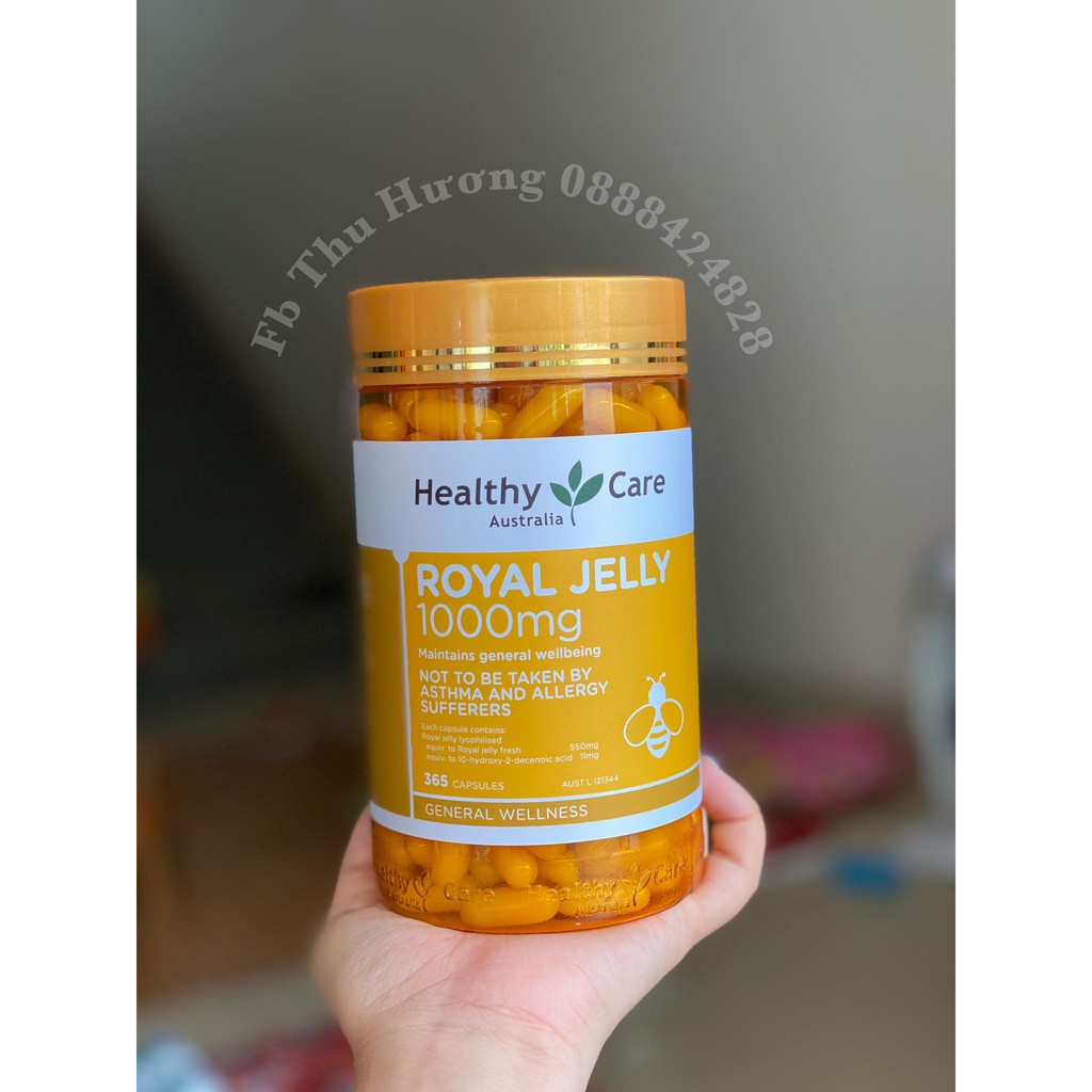 ( Mẫu mới) Sữa Ong Chúa Healthy care Royal Jelly 1000mg 365 viên