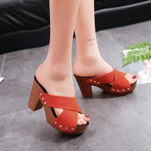 Dép Cao Gót Đế Dày Mềm Mại Phong Cách Âu Mỹ Thời Trang Mùa Hè Cho Nữ