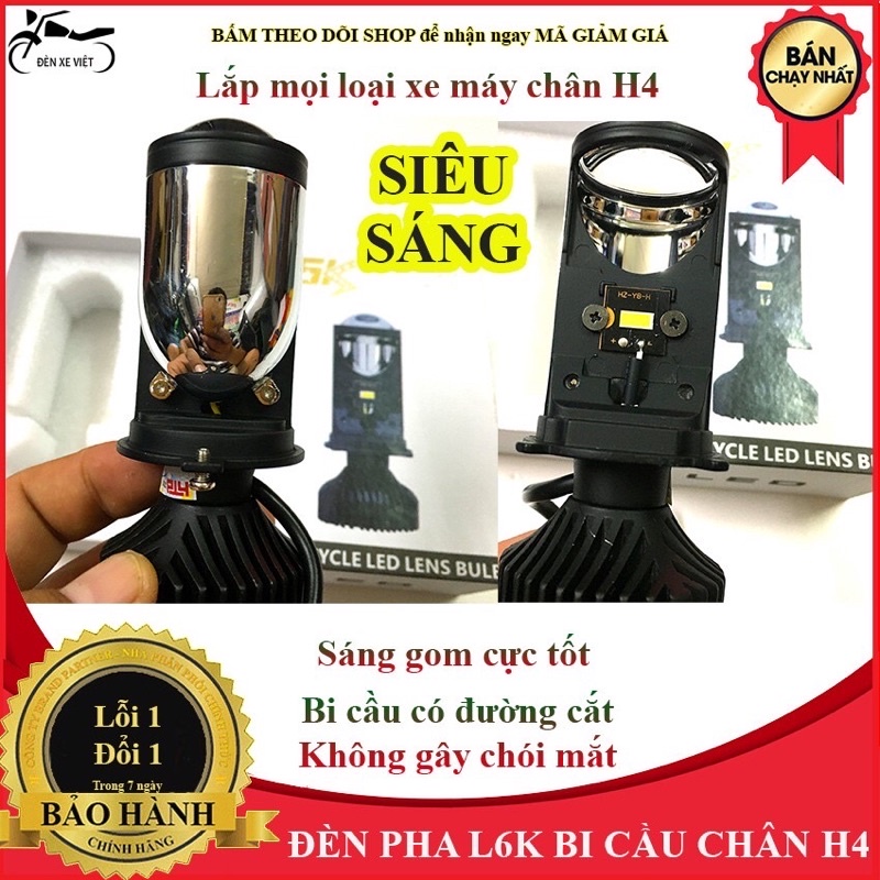 {FREE SHIP} Đèn Pha Bi Cầu Mini L6K Ánh Sáng Trắng Cắt Xenon