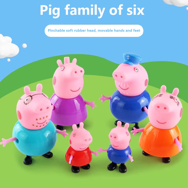 Bộ 6 Mô Hình Gia Đình Heo Peppa Dễ Thương