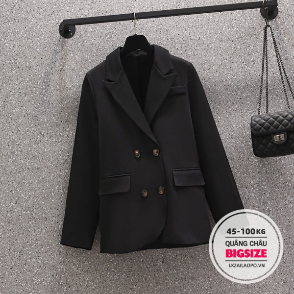 Áo Khoác Blazer Tay Dài Dáng Rộng Cài Hai Hàng Khuy Thời Trang Mùa Thu Cho Nữ | BigBuy360 - bigbuy360.vn