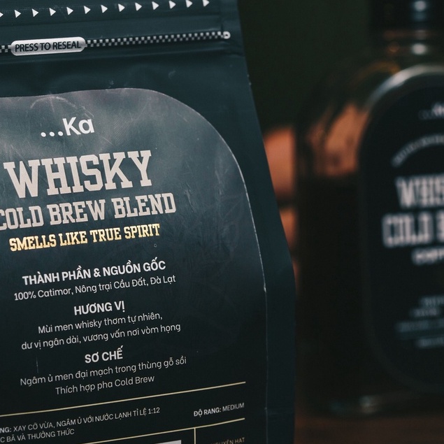 COMBO 2 gói Cà phê Arabica pha Cold Brew, Cà phê Arabica Cầu Đất ủ men đại mạch hương Whi$ky hương cam chanh hậu vị ngọt