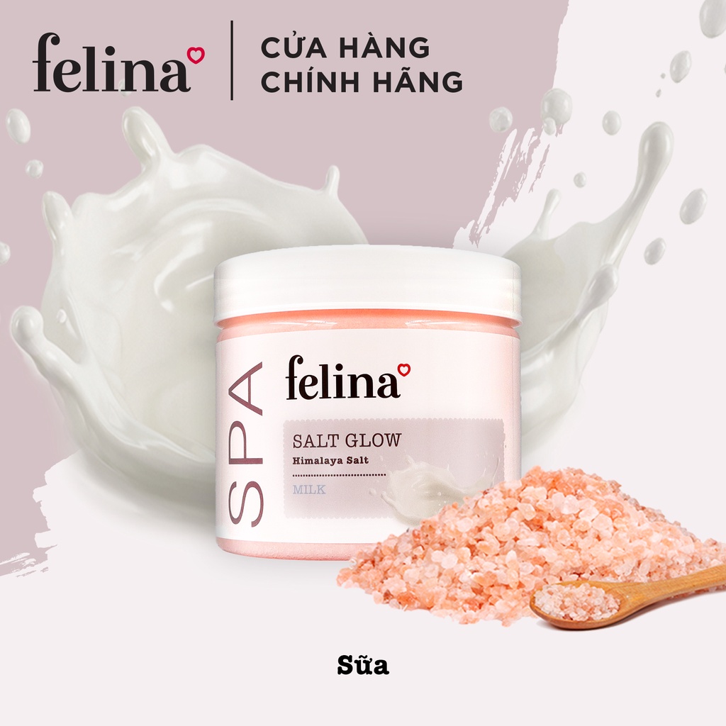 Combo 3 Hộp Muối Tắm Tẩy Tế Bào Chết Body Felina Home Spa 500g/hộp từ muối hồng Himalaya - Da sáng mịn rạng rỡ