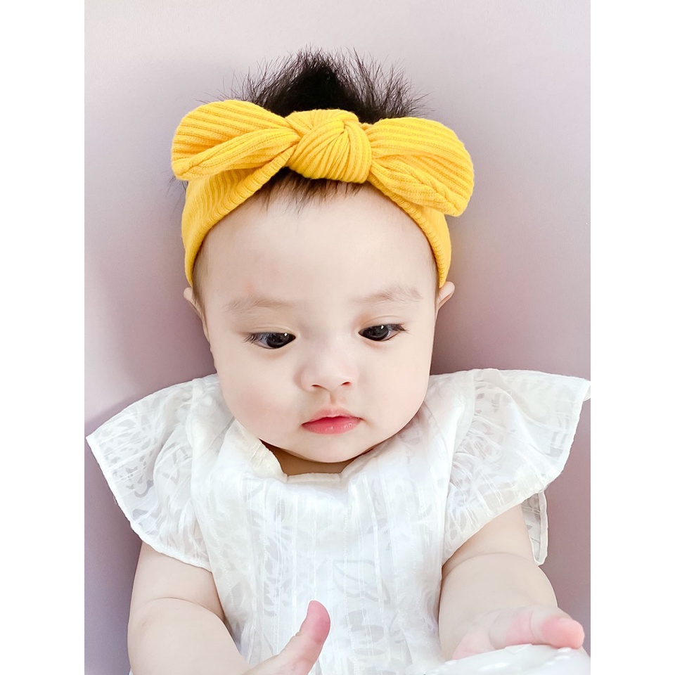 Turban Cho Bé, Bờm Tóc xinh, Vải Tăm mềm, siêu co giãn, mềm mại, an toàn cho bé