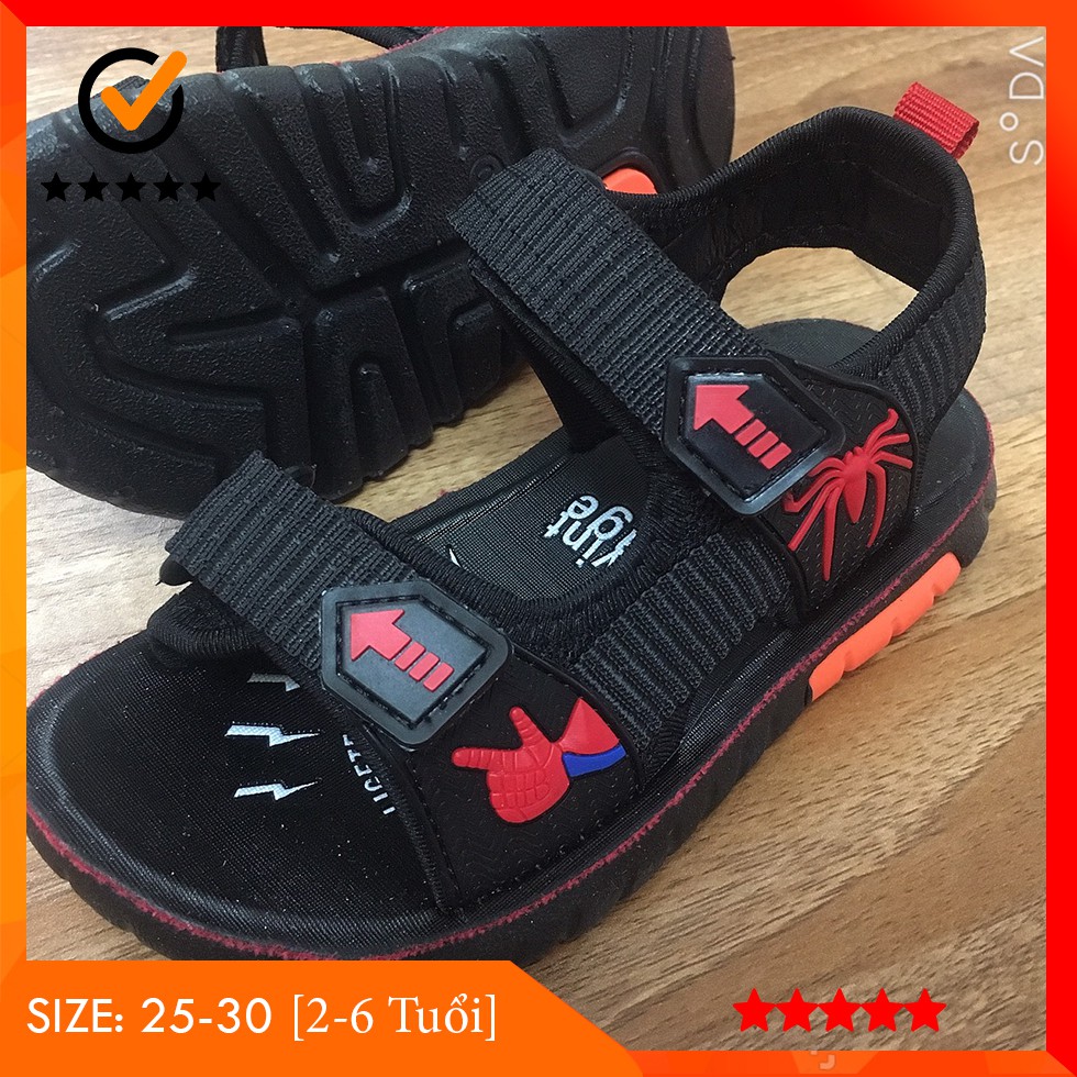 [Dép Sandal] Dép Cho Bé 2-6 Tuổi Mix Màu Đen Đỏ Cực Chất Phong Cách Kids Shoes Hàn Quốc Mới Nhất - Dép Quai Hậu Đi Học