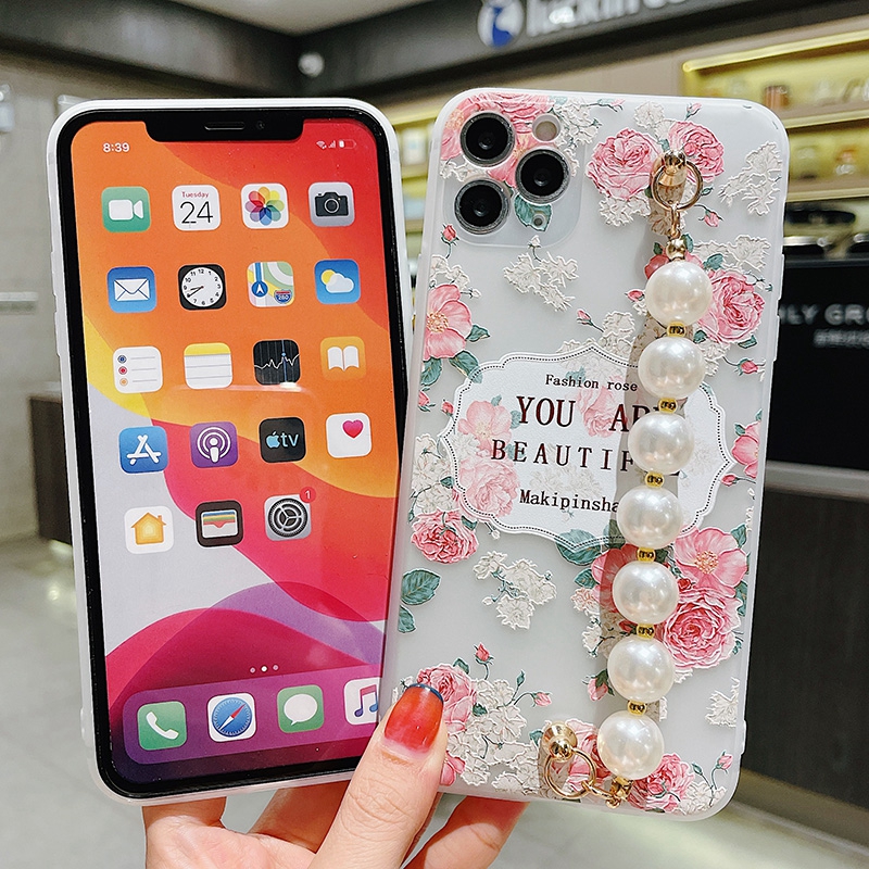 Ốp Lưng Họa Tiết Hoa Vintage Có Dây Đeo Tay Cho Oppo Reno 4f 4 3 2f 2z F11Pro F9 | BigBuy360 - bigbuy360.vn